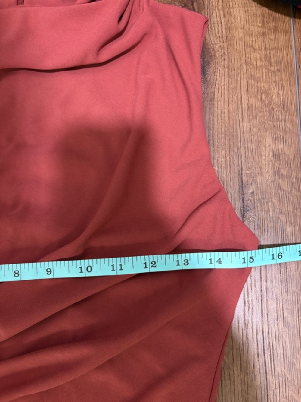 Zara Maxi Dress Small Ruched Bodycon Mock Neck Sleeveless Brown Dress - Picture 8 of 8